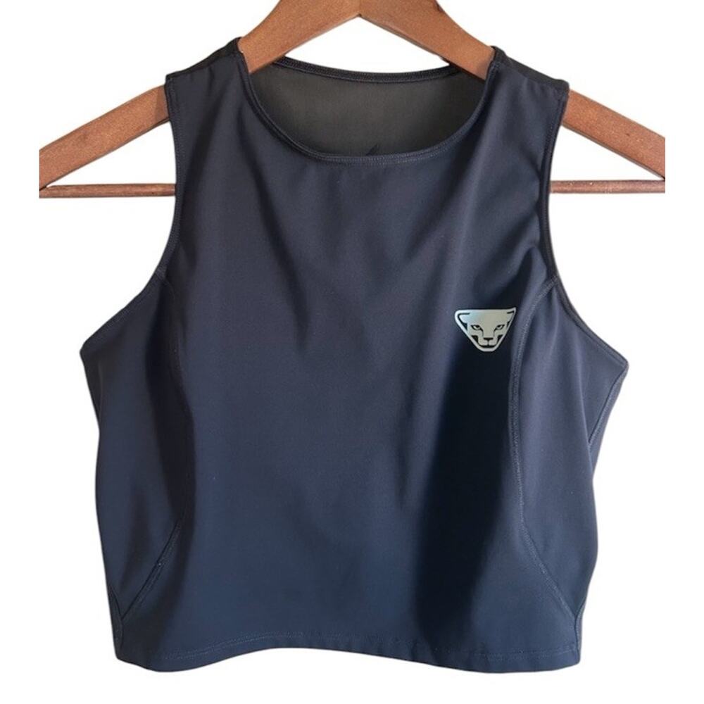 Dynafit Women’s Trail Running Crop Tank Top Built In Bra Black Medium EUC